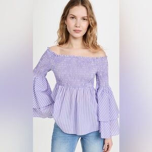 L'AGENCE Purple Off-Shoulder Top